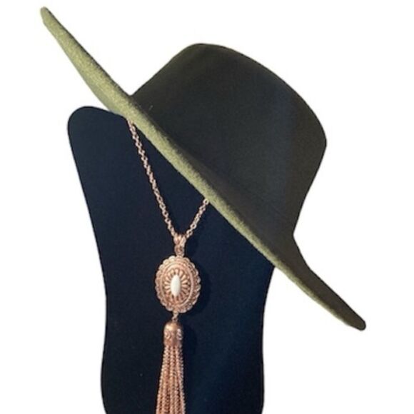 Western Felt Cowboy Hat Size 7 Green or Black - Picture 1 of 14